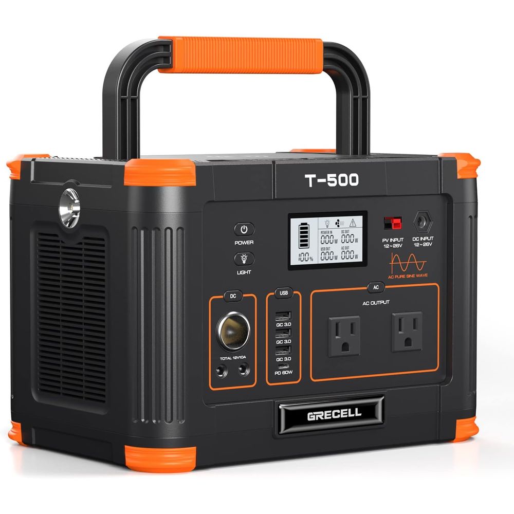 Outdoor Power Vac - Portale Power Station 500W(Peak 1000W), 519Wh