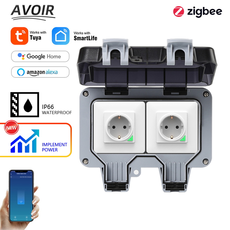 Outdoor Power With Timer - Avoir Tuya Zigbee Điện Ổ Cắm