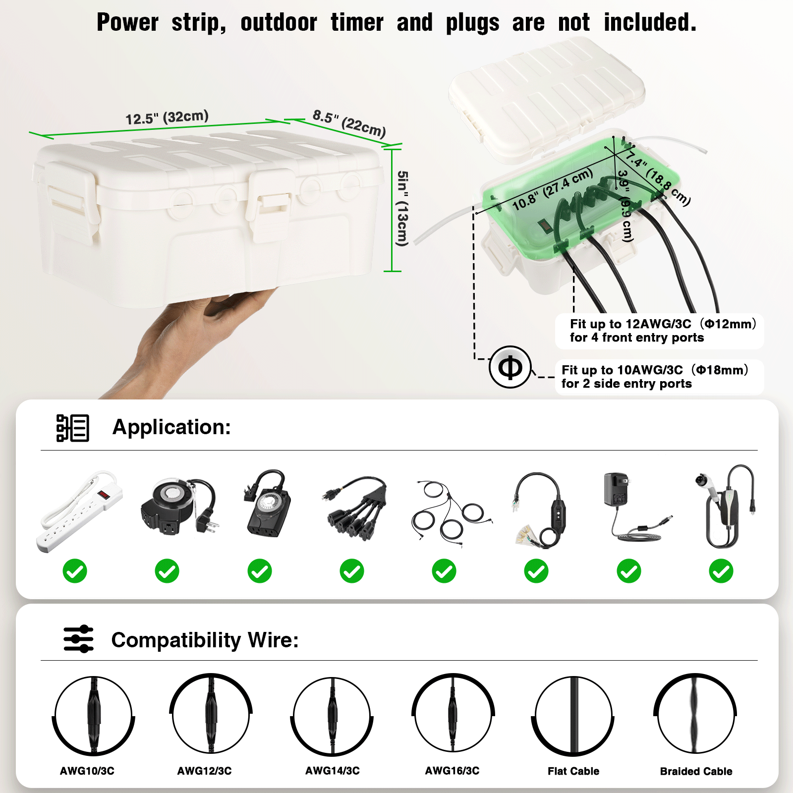 Large Outdoor Waterproof Elect - đánh giá và giá Outdoor Power With Timer